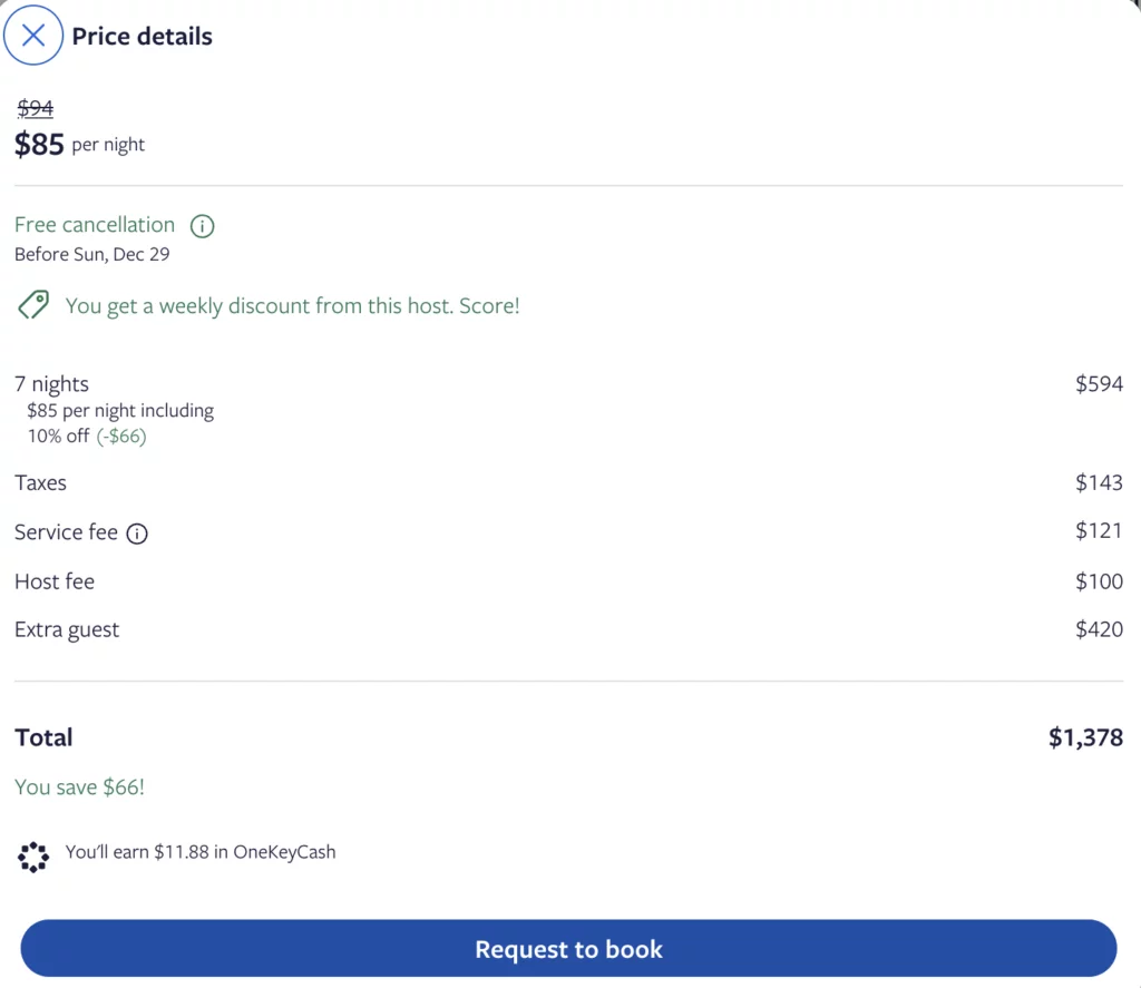Vrbo example property with weekly discount